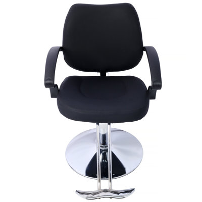Structure en acier inoxydable, chaise de salon de coiffure à la mode avec pompe hydraulique robuste, fauteuil de coiffeur, shampooing et coiffeuse pour coiffeuse, homme, avec cape de coiffeur (noir)