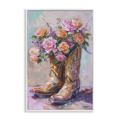 Floral Boots Bouquet Giclee Art by Petal Prints Design