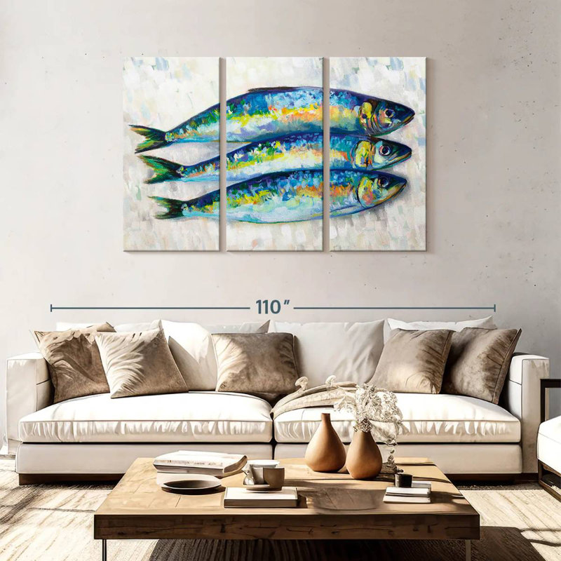 Trio de poissons Yarlin, H 48 po x l 74 po