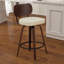 Chaises de bar pivotantes Pu, tabourets de bar rembourrés de style moderne Mid-Century avec pieds en bois-32313477