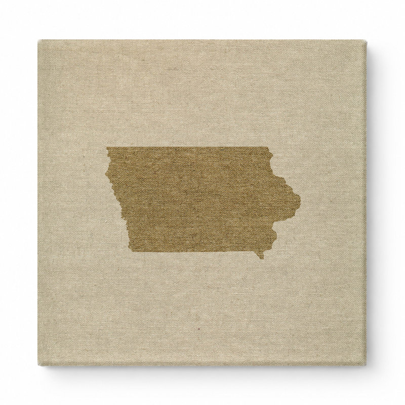 Iowa State Silhouette - art mural carré sur toile, 32" W x 32" H