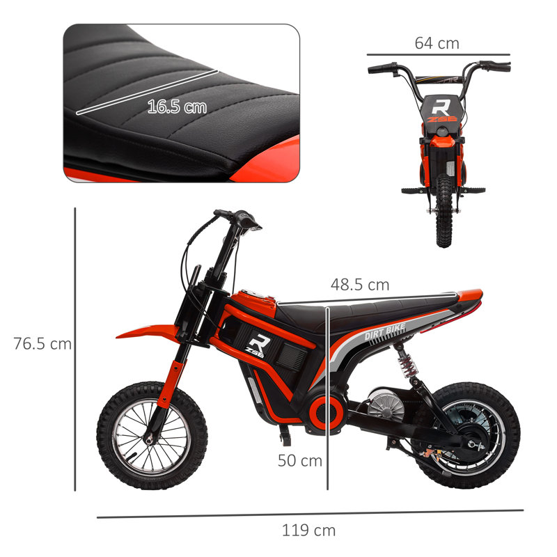 HOMCOM 24V Motorcycles Battery Powered Ride On, Red
