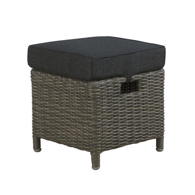 Ensemble de 2 repose-pieds carrés en osier avec coussins Asti