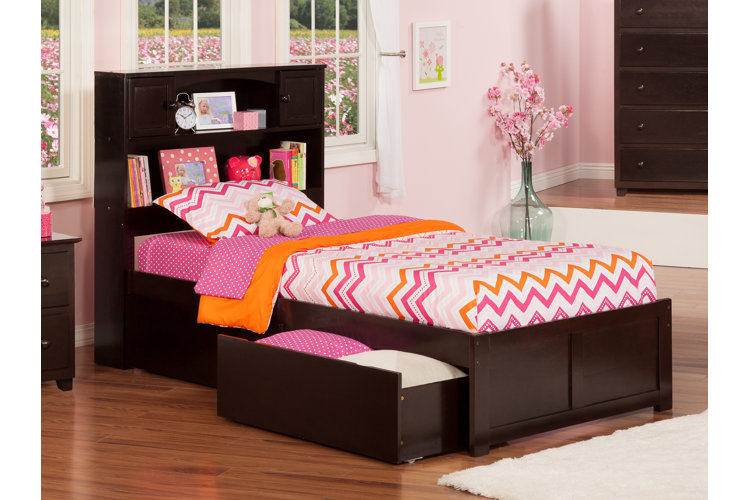 Wasilewski 2 Drawer Solid Wood Mate's & Captain's Standard Bed with Bookcase and Shelves