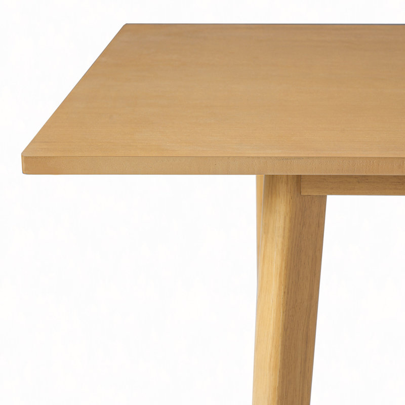 Ensemble de salle à manger 7 pièces - Table rectangulaire en bois massif et chaises rembourrées en lin avec tissu beige pour la cuisine / salle à manger
