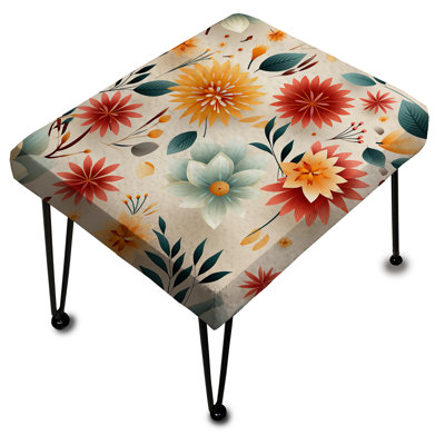 Fleurs de jardin rouges indémodables - Repose-pieds rectangulaire botanique