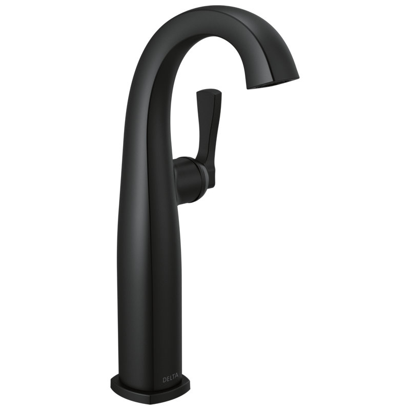Robinet pour salle de bain à poignée simple, Noir mat