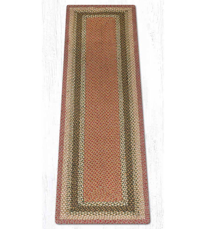 Earth Rugs Olive/ Burgundy/ Gray Oblong Braided Jute Rug – Rustic Farmhouse Handcrafted Accent Rug for Kitchen or Hallway