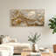 Ensemble de 1 tableau mural en toile dorée effet marbre-129275984-129275985