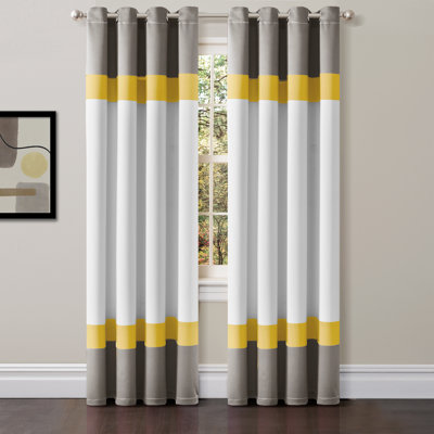 Alexander Color Block Room Darkening Curtain Pair