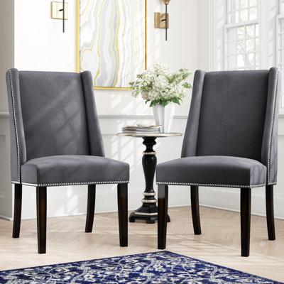 Fauteuil à oreilles en velours de 21,5 po de largeur Desroches