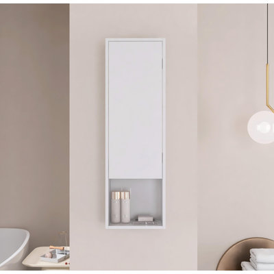 Armoire murale de salle de bain 12 po, porte à fermeture douce, conception à fixation flottante