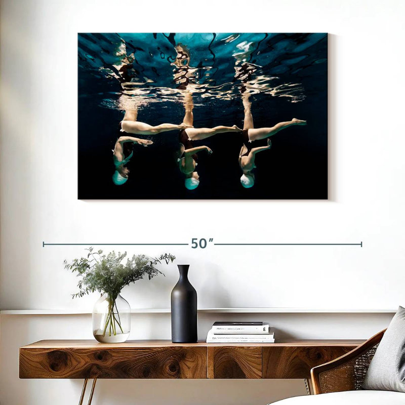 Sireci Flipped Synchronized Swimmers, 26" H x 39" W