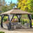 Bekham 11 FT. X 11 FT. Steel Paito Soft Top Gazebo with Netting and Canopy Roof