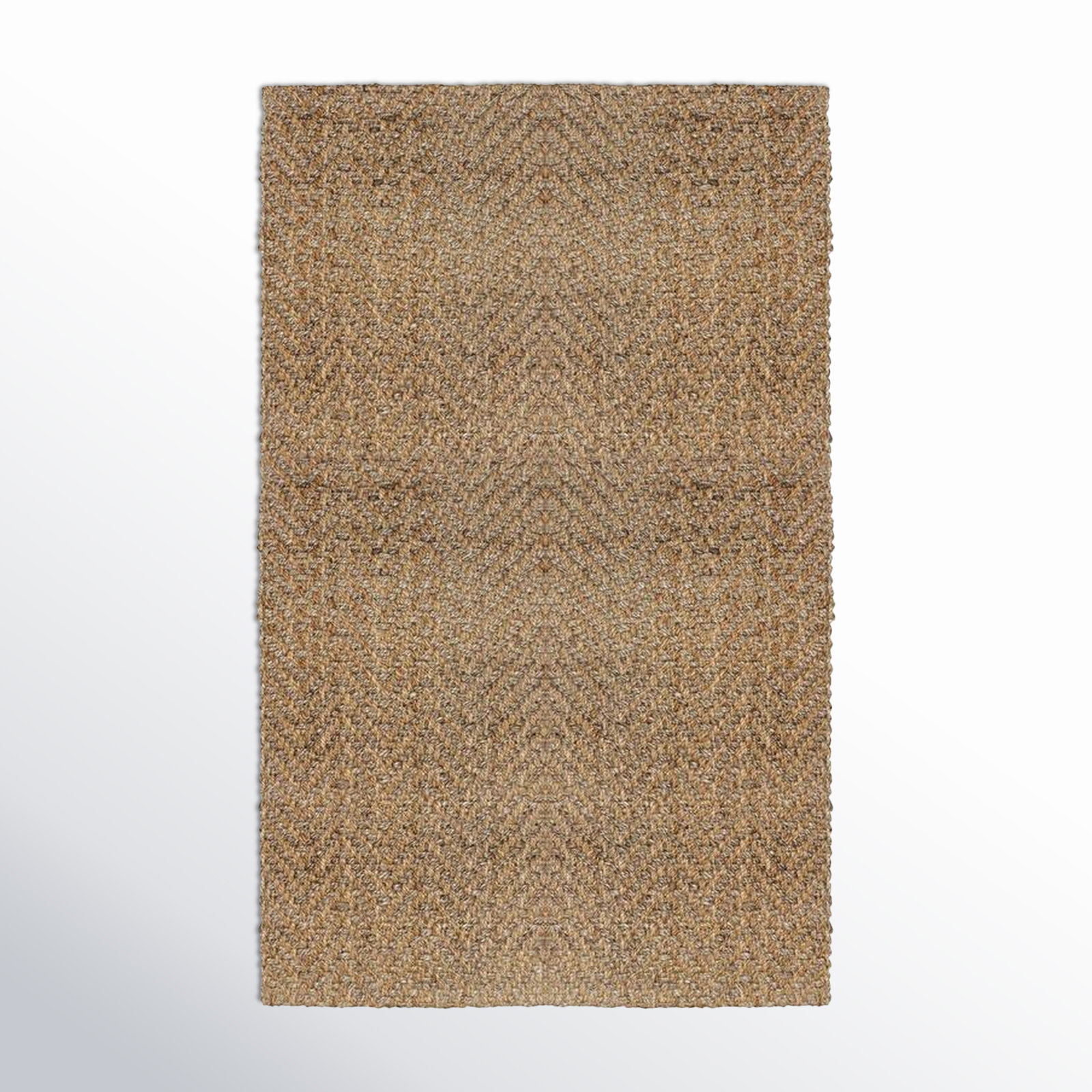 Jiona Brown Hand-Woven Chevron Jute Rug, Rectangle 9' x 12'