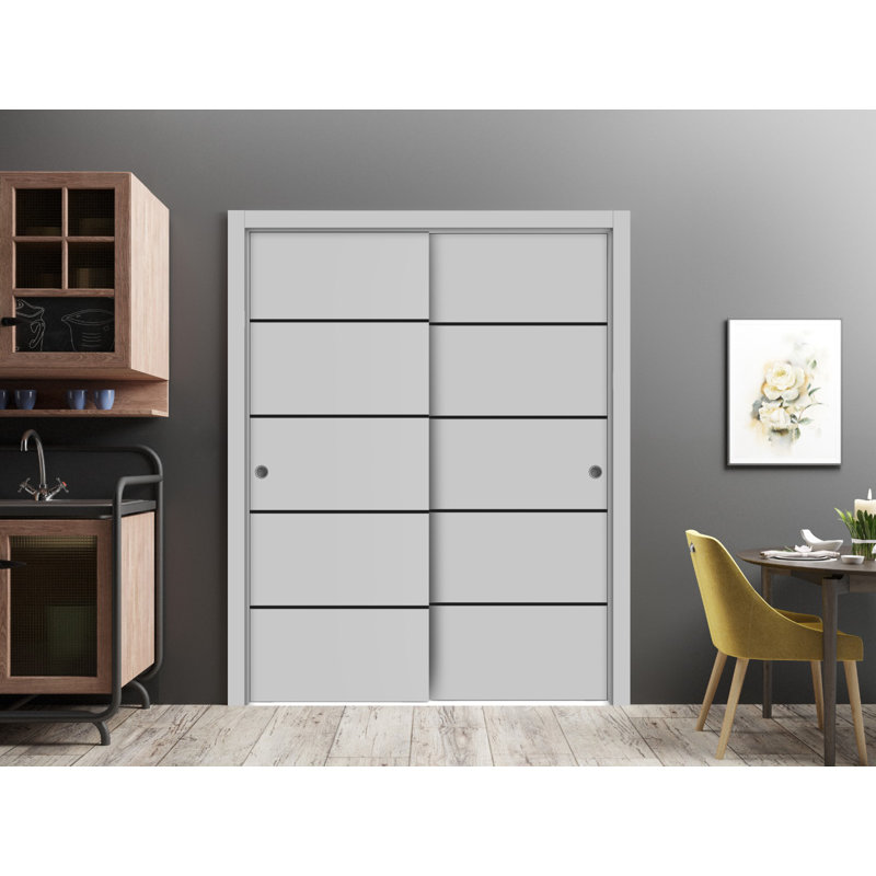 Finition en bois massif manufacturé, Gris mat, 84 po x 96 po