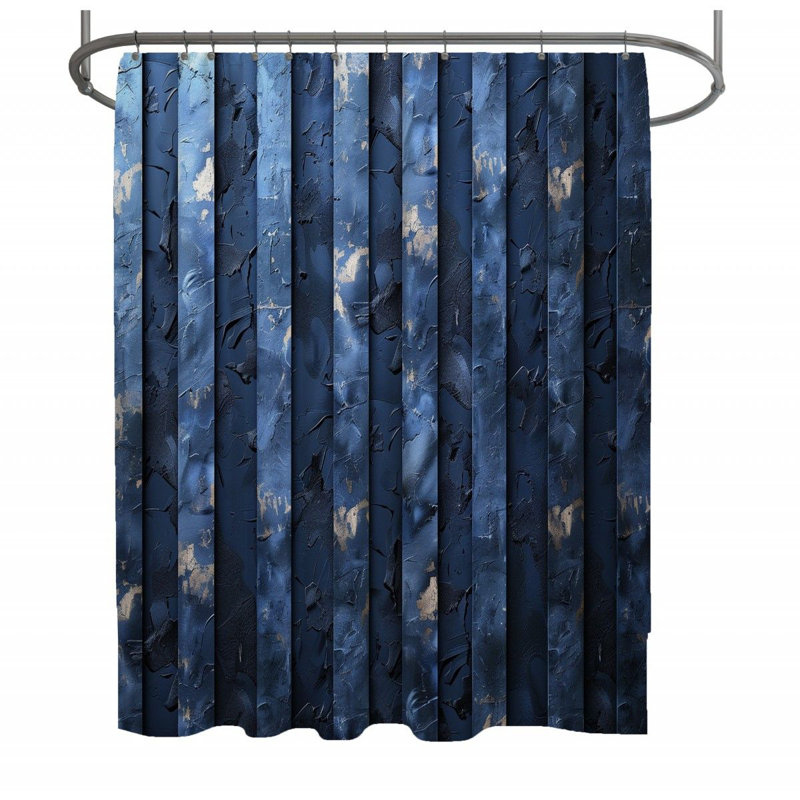 Stripped Paint Texture Striped Shower Curtain, 93"H x 70"W