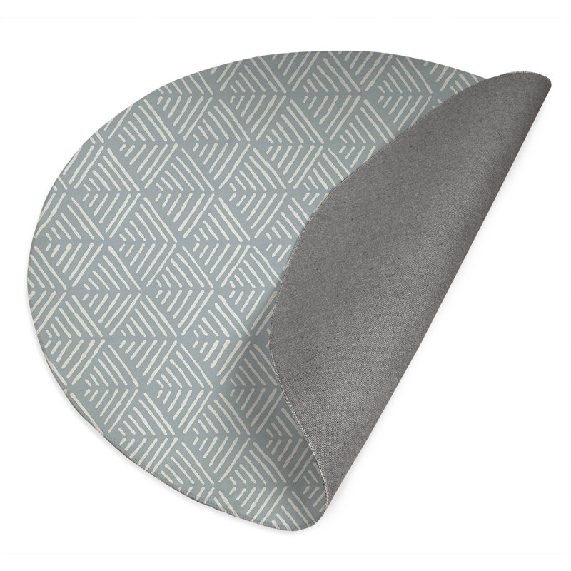 Tribal Dreamer Non-Slip Outdoor Rug, Round 5'