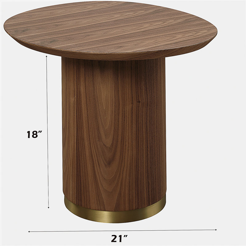 Walnut End Table with Pedestal