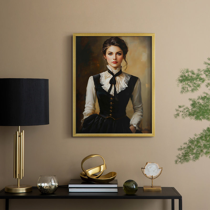 Reproduction encadrée WOMEN Series CCxxix - bois massif, H 21 po x l 17 po, Doré