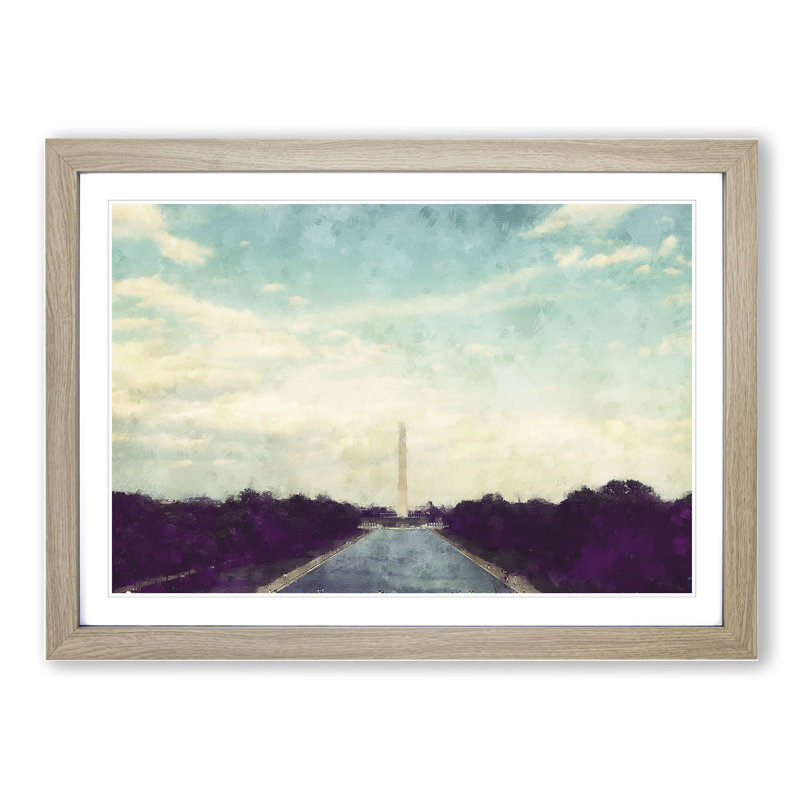 The Washington Monument Vol.1 - Picture Frame Graphic Art, Oak, 48cm H x 65cm W x 2cm D