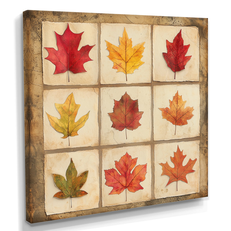 «Fall Leaves», art mural, toile d'automne, Gesse, Toile tendue, H 30 po x l 30 po