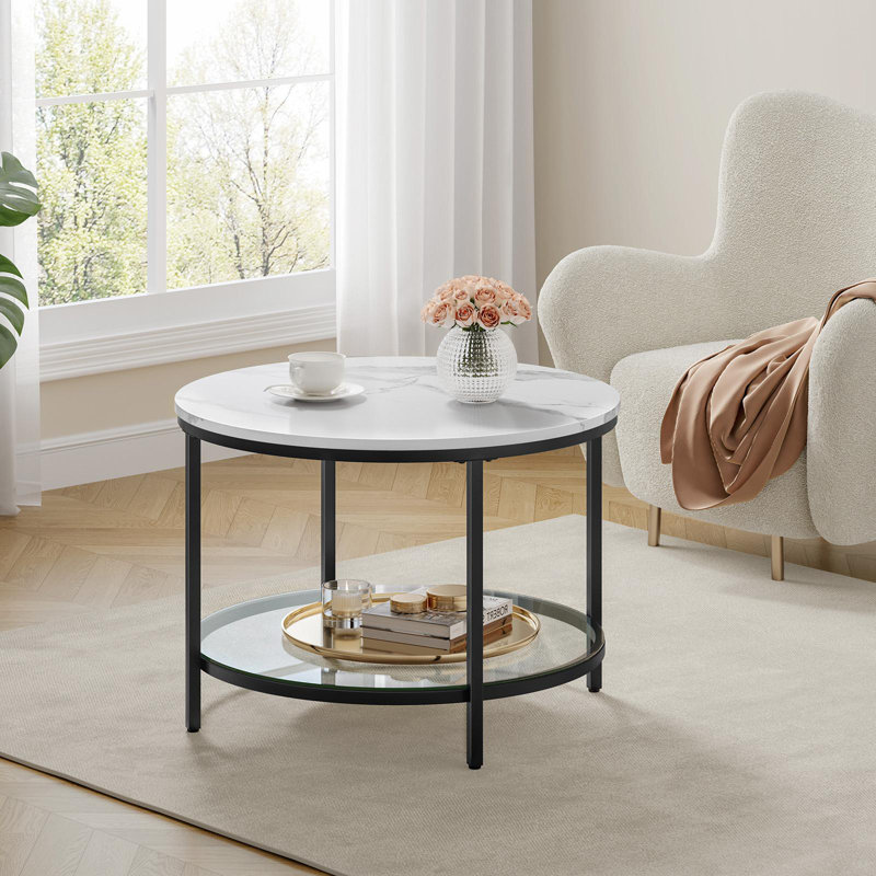 Coffee Table, White, Black