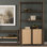 Adeline 2 Door Open Dark Brown Wood W/ Paper Rope Shelving Unit