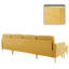 Canapé modulaire minimaliste rembourré en velours en U avec garniture cloutée et pieds en métal-1146767921