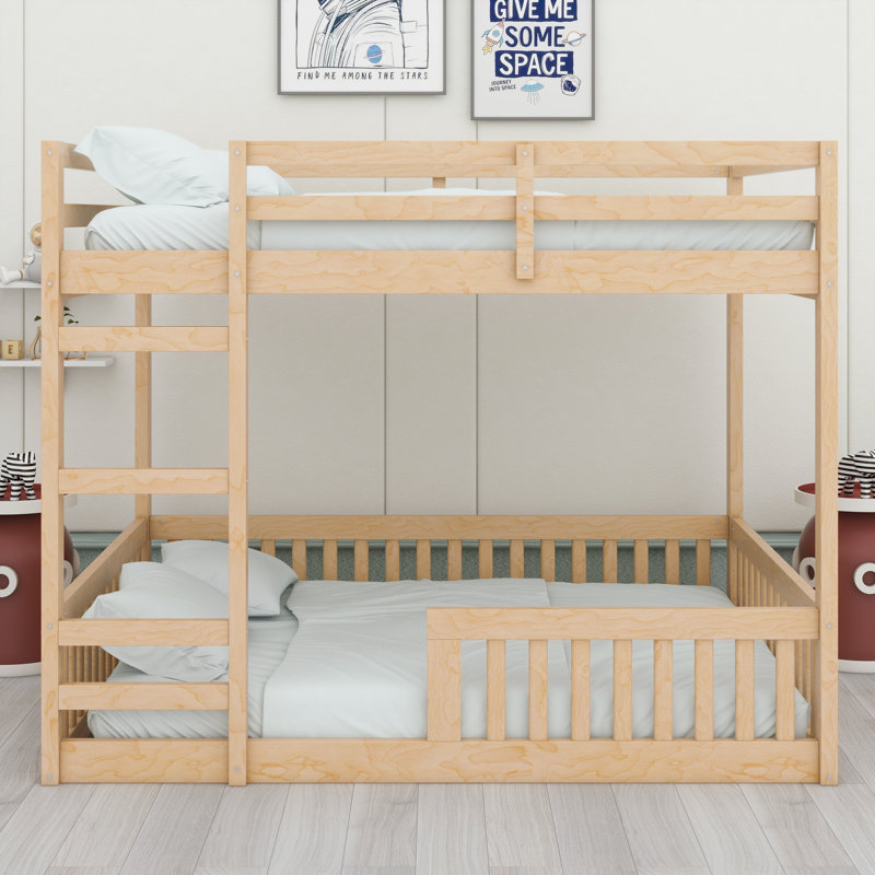 Wood Bunk Bed With Ladder, Natural