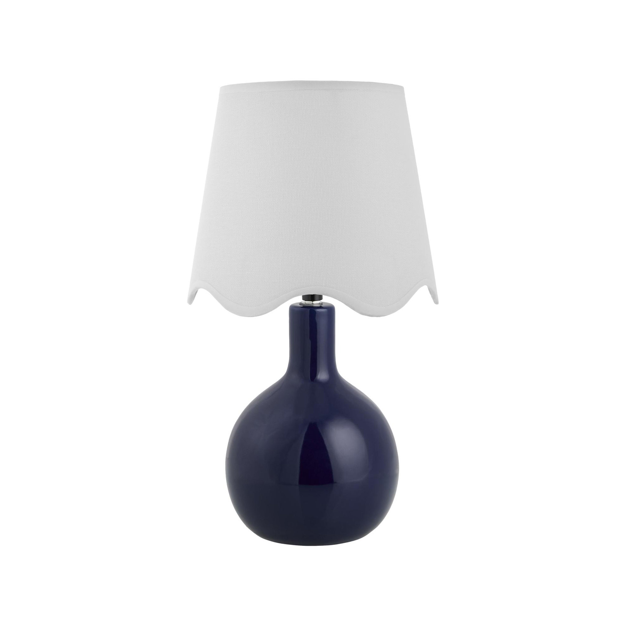 Maura Accent Table Lamp, Navy, White, 15"H x 9"W x 9"D