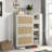 Bohemia Style Shoe Cabinet With 3 Rattan Flip Drawers, 3 Square Shelves And 1 Storage Drawer And Key Hooks-175164029