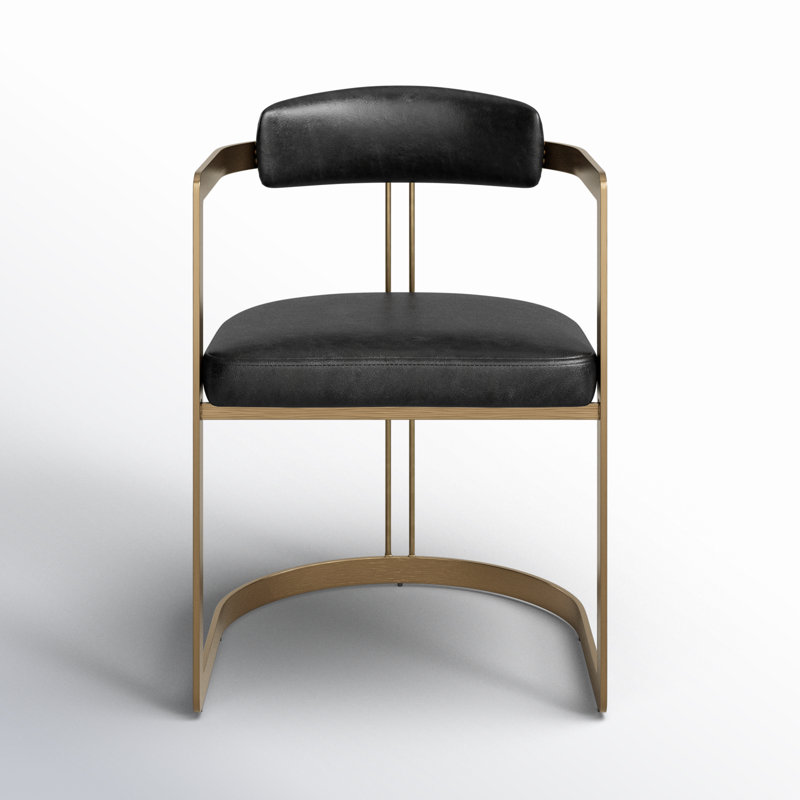 Bradley Genuine Leather Dining Armchair, Black