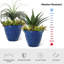 Ensemble de 2 pots à fleurs ronds en céramique artificielle bleu cobalt 19,5 po-995547891-995547855