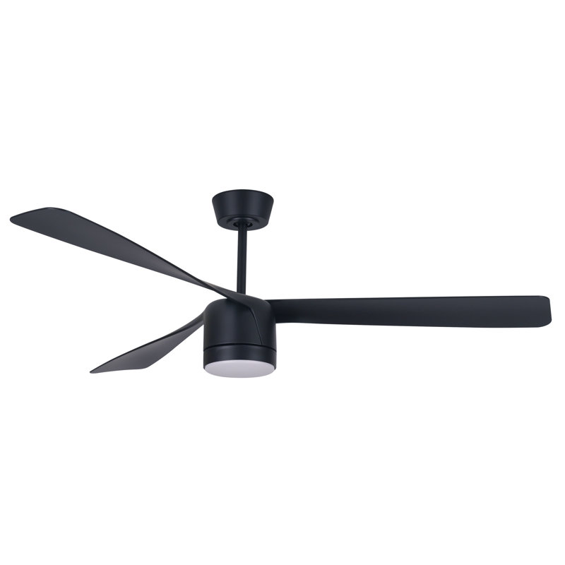 Harta 142cm Ceiling Fan with Light Kit, Black