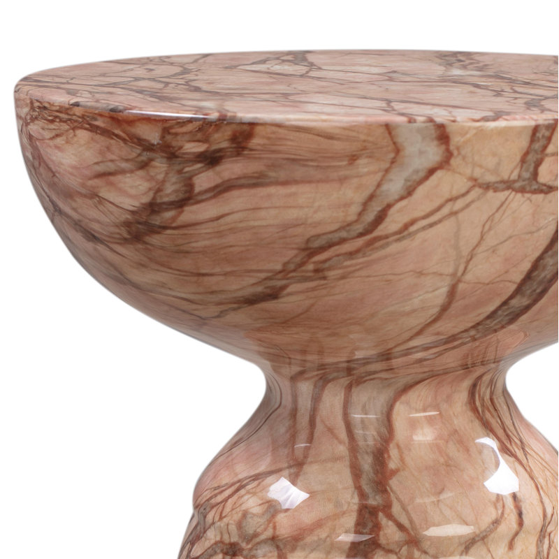 Macey Concrete Pedestal End Table, Marbre crépuscule
