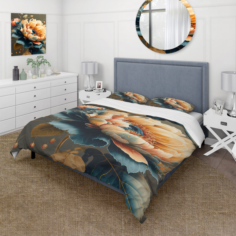 Ensemble de housse de couette Vibrant Sunflower II - Floral Sunflower - Microfibre polyester