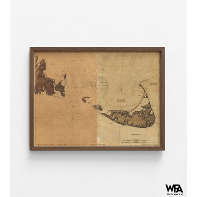 «Nantucket Island and The Eastern Half of Marthas Vineyard», art du salon, affiche au-dessus du foyer, idées de chambre principale, décoration de chambre d'amis