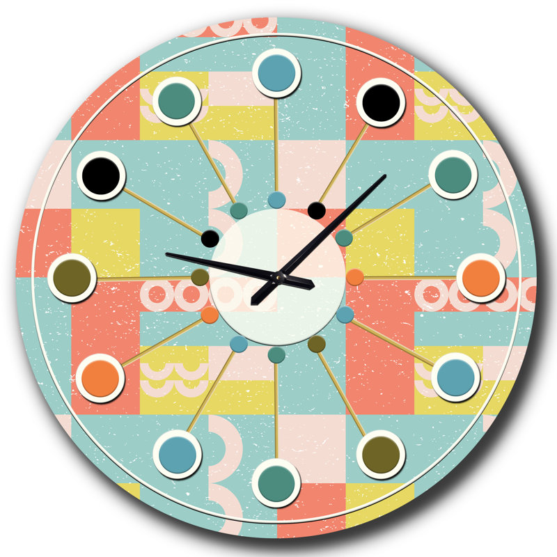 Horloge murale rétro Mid-Century, Moyenne