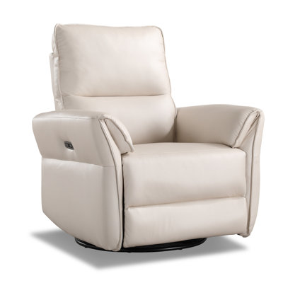 Devere 33.9'' Wide Modern Faux Leather Swivel And Rocker Power Recliner With USB Port -  Latitude RunÂ®, 6DD972C995054CC5ACED5FD78C0CB808