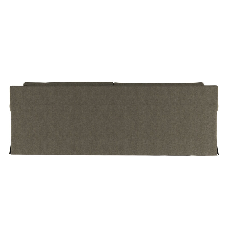 Canapé à accoudoirs arrondis Ludlow, Velours moelleux graphite, H 34 po x l 84 po x P 38 po, Patiné