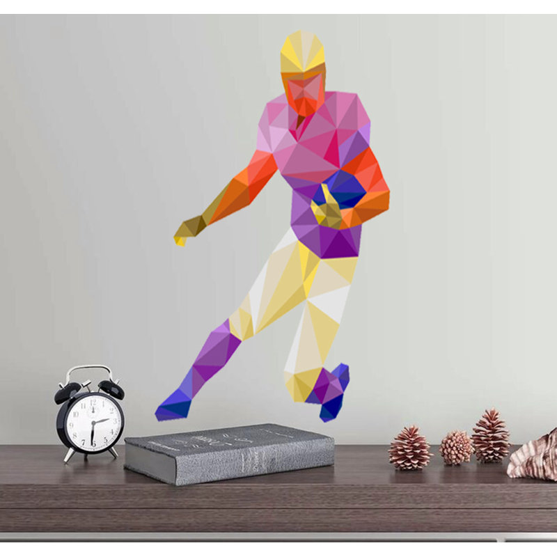 Adhésif décoratif en forme de ballon de football polygonal, H 22 po x l 30 po