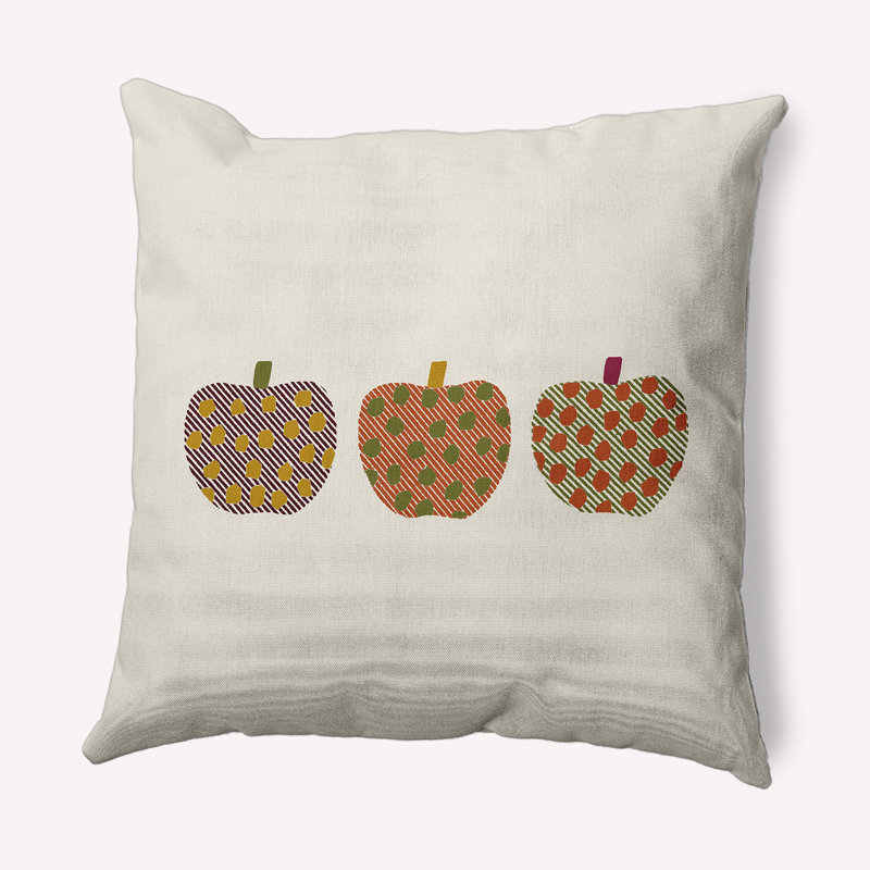  Coussin décoratif pomme Apples, 16 po x 16 po, Olive