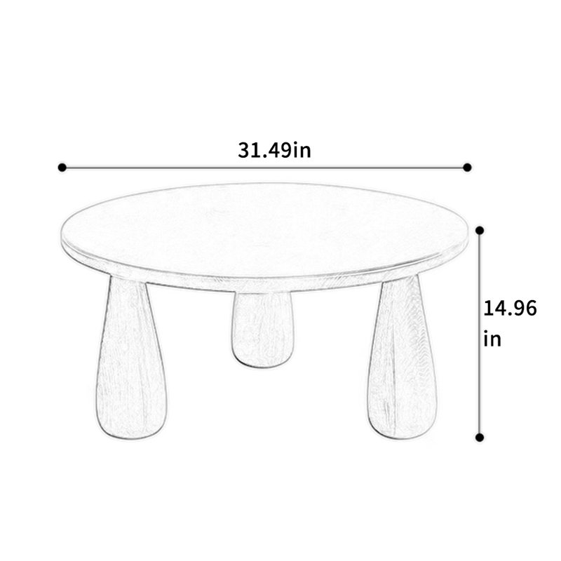 Table basse ronde en bois massif