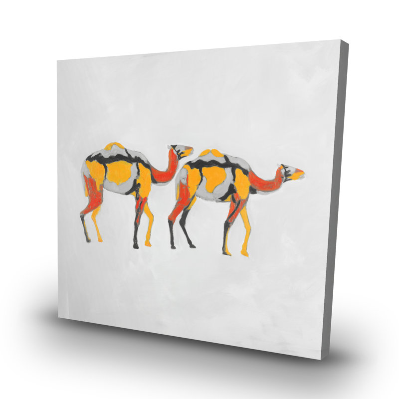 Abstract dromedaries - 32"x32" art on canvas