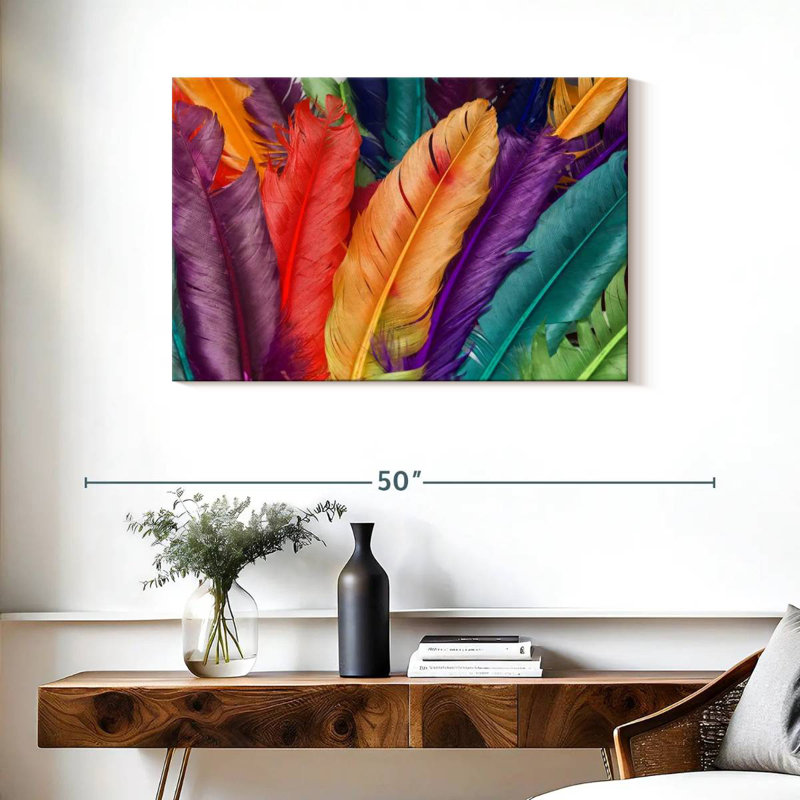Kerner Vibrant Feathers, 24" H x 36" W