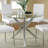 Jayelle Round Dining Table with Glass Top in Clear and Chrome