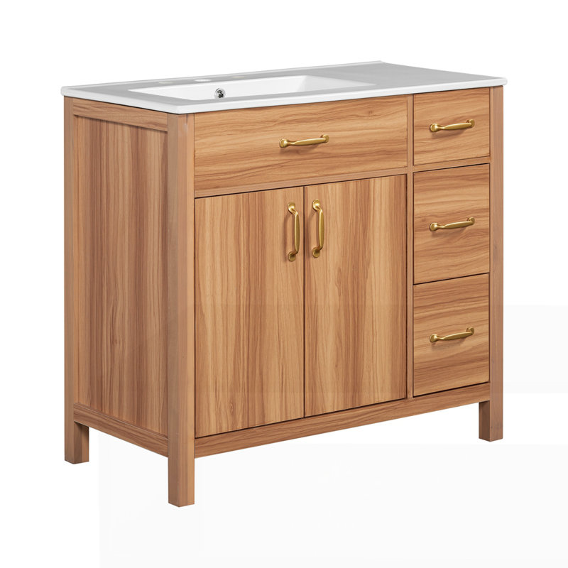 Meuble-lavabo en bois 36 po avec cadre en bois massif