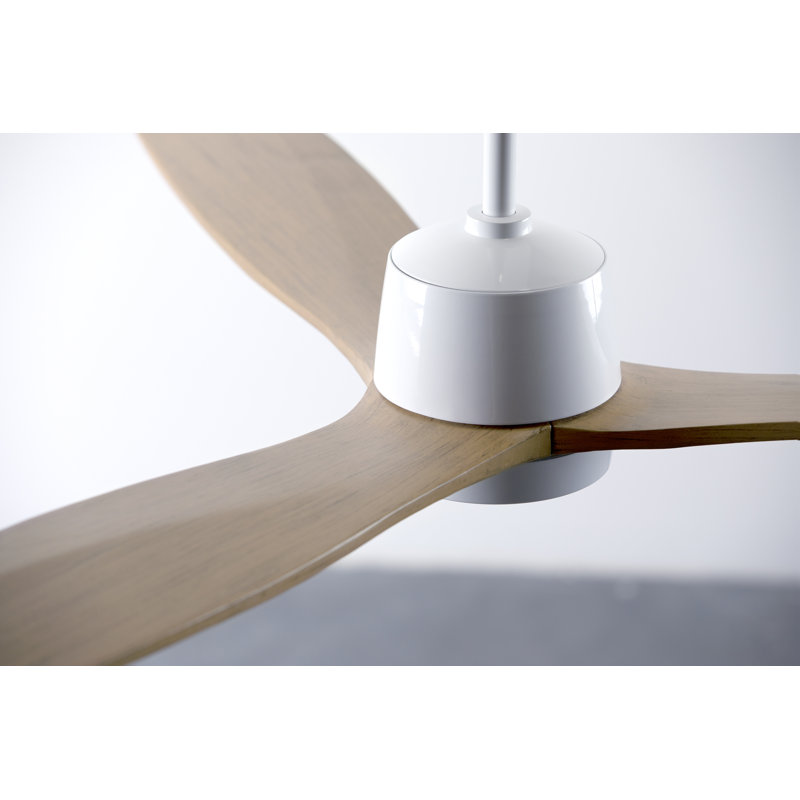 Arbor Downrod Ceiling Fan, Maple, Gloss White, Wall Control