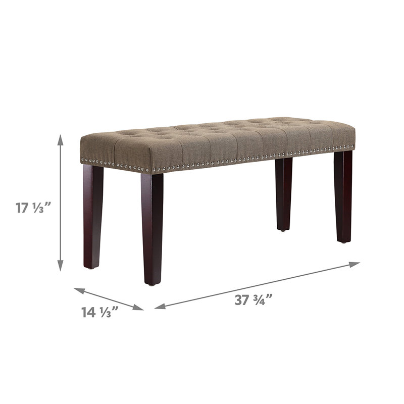 Katosha Polyester Upholstered Bench, Tan